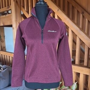Eddie Bauer First Ascent Maroon Quarter-Zip Pullover